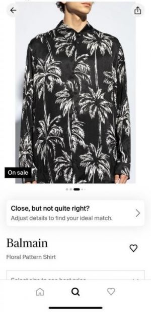 Balmai n Paris Black Floral Print Shirt With Premium 