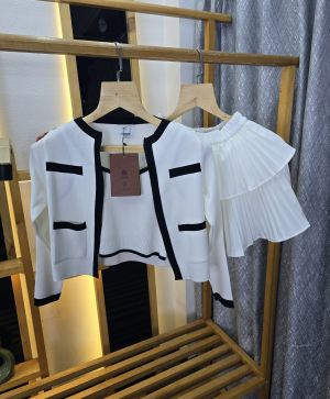 WOMEN BURB SPAGETTI & JACKET TOP WHITE SB183-WH