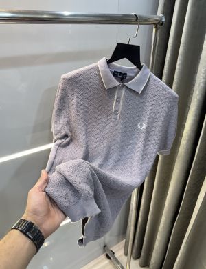 Fredperry Purple Premium Knitted Polo T-Shirt