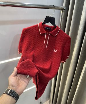 Fredperry Maroon Premium Knitted Polo T-Shirt