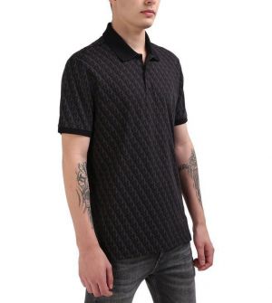 Calvin  Klein Black All Over Printed Premium Polo T-Shirt