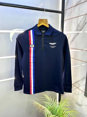 Hacket t Navy Polo Neck Full Sleeves Premium Collar T-shirt F3087-NY