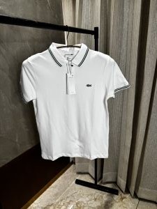 Lacost_e  white Polo Tshirt with Brand collar