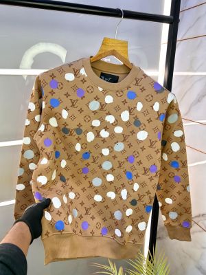 Louis_Vuitton Monogram Print Imported Brown Super Premium Sweatshirts F1206