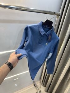 Ralph  Lauren Blue Embroidery Logo Premium Full Sleeve Polo T-Shirt