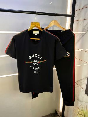 Gucc i Imported Black Super Premium Track Suit With Brand Carry Bag F2421-BL