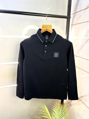 Arman_i Exchange Navy Full Sleeves Polo Neck Premium Collar T-shirt F2050-NY