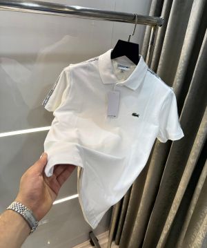 Lacost e White Shoulder Logo Premium Polo T-Shirt