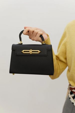 Hermes Kelly Top Handle Bag (Black) (no return)