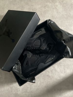 Jordan Retro 4 Black Cat Suede Semi Ua