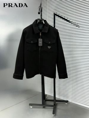 Prad_a Black Double Pocket Jacket with Zip