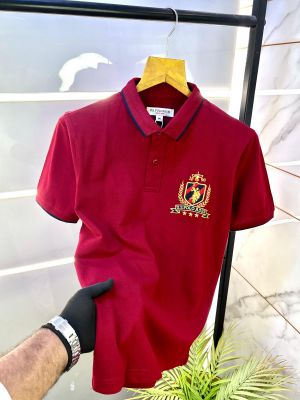 Us Polo Maroon Premium Printed Collar Neck T-shirt F2837-MA