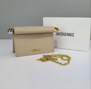 JACQUEMUS La Petite Pochette Rond Clutch Bag in Leather with box 465