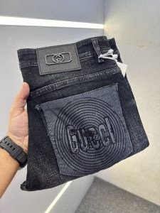 GUCC-I BLACK DENIM JEANS REGULAR FIT LENGHT 39 