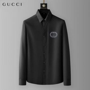 Gucc i Black Premium Diamond Studed Work Shirt With custom Branded Button Tagging Brand Packing 2903