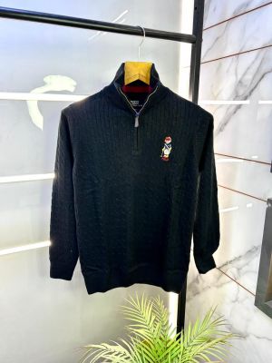 Ralph_Lauren Logo Imported Black Super Premium Pullover F3158-BL