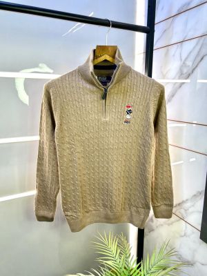 Ralph_Lauren Logo Imported Beige Super Premium Pullover F3158-BE