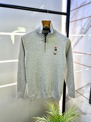 Ralph_Lauren Logo Imported Grey Super Premium Pullover F3158-GY