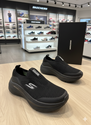 Skechers-MAX-CUSHIONING-ARCH-Walking-Shoes-For-Women-full-black