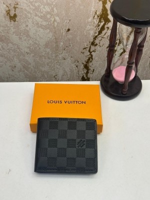 LOUIS_VUITTON BLACK PREMIUM WALLET WITH OG BOX MO NO - 47