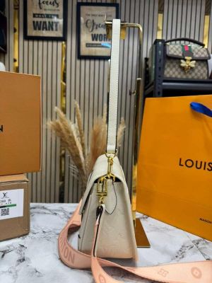 LOUIS_VUITTON MARELLINI SHOULDER BAG WITH DOUBLE OG BOX AND DUST BAG INCLUDING CARRY BAG (WHITE)