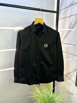 Balmai n Paris Black Back Printed Premium Shirt With Brand Box Packing And Carry Bag F2962-BL