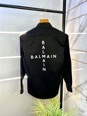 Balmai n Paris Black Back Printed Premium Shirt With Brand Box Packing And Carry Bag F2962-BL