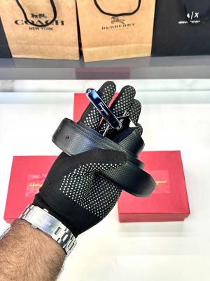 Ferragamo Belt Glossy Black Fa 100