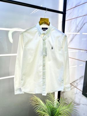 Ralph_Lauren Polo Oxford Lycra White Premium Shirt F2985-WH