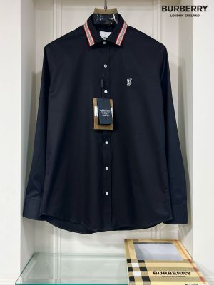 BURBERRY_BLACK_EMBROIDERY_LOGO_CLASSIC_SHIRT_WITH_BOX_PACKING_AND_CARRY_BAG_(1517)