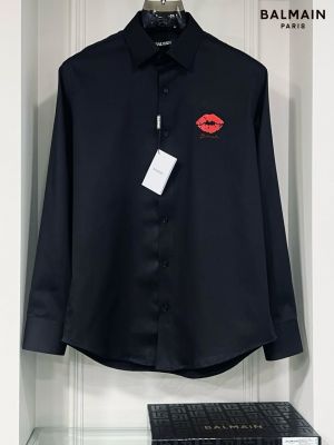 Balmain_Paris_Black_Lips_Print_Shirt_With_Box_And_Carry_Bag_(1508)