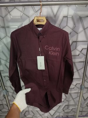 Calvin_Klein_Maroon_Logo_Print_Premium_Shirt_(1667)
