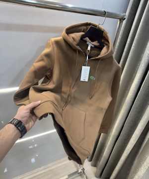 Lacost e Beige Embroidery Logo Premium Zipper  Jacket