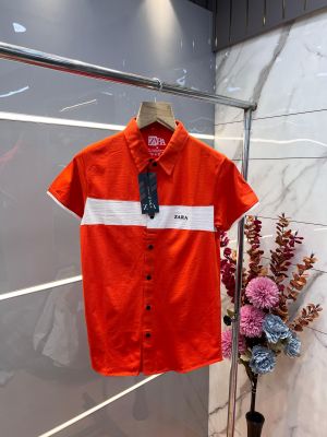 Zar a Orange Premium Imported Shirt with Emboss Logo Print 3197