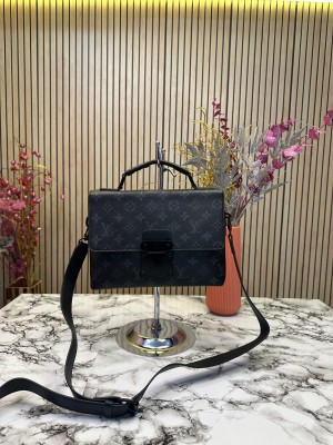 Louis_Vuitton Messanger Bag Monogram Canvas A4 S-Lock With Dust Bag (Black) 