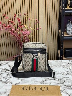 GUCC_I GG OPHIDIA LOGO SIDE BAG UNISEX ARTICLE PREMIUM QUALITY WITH OG DUST BAG (BROWN)