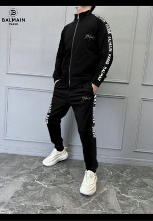 Balmai n Paris Black Imported Embossed Print Premium Track Suit Brand Polly Bag Packing F2289-BL