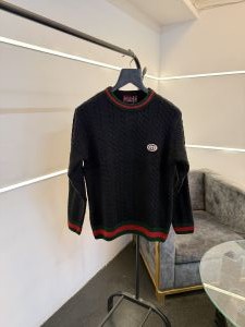 Gucc i imported knitted yarn imported sweater black