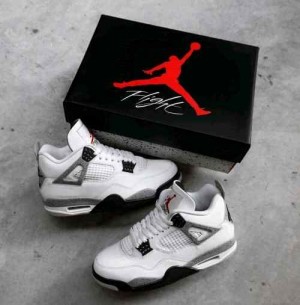 Nikee Air Jordan Retro 4 White Cement Semi Ua Quality