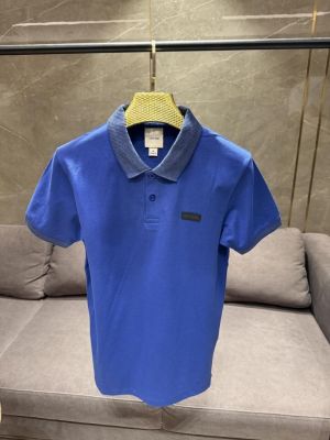 SALE  CALVIN KLEI_N ROYAL BLUE PREMIUM FABRIC COLLAR WORK POLO