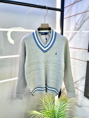 Ralph_Lauren Grey Imported knitted Super Premium Pullovers F3181-GY2