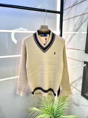 Ralph_Lauren Beige Imported knitted Super Premium Pullovers F3181-BE2