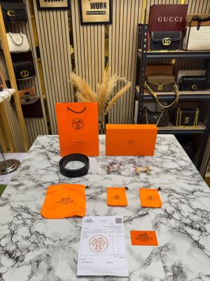 Hermes Black Leather Belt Combo H-Buckle Set Includes Box Dust Bags And Carry Bag (H04)
