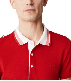 Lacost e Red Premium Cotton Pique fabric Polo Tshirt with Collar Design and Embroidered Logo 3268