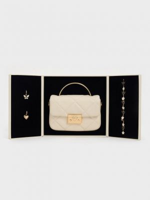 CHARLES KEITH HEART CHAIN BLACK BAG PREMIUM WITH GIFT BOX