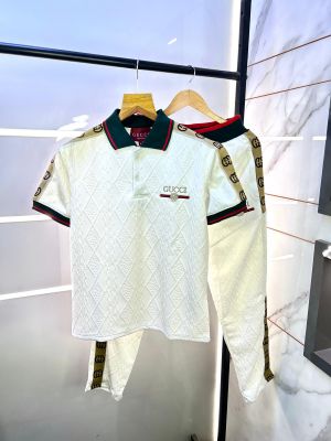 Gucc i White Imported Embossed Print Premium Track Suit Brand Carry Bag Packing F2907-WH