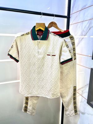 Gucc i Beige Imported Embossed Print Premium Track Suit Brand Carry Bag Packing F2907-BE