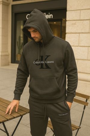 Calvin Klei_n Dark Grey Cordset Hoodie Premium Store Article