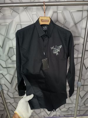 ARMANI_EXCHANGE_BLACK_EMBROIDERY_LOGO_SUPER_PREMIUM_OXFORD_SHIRT_(1550)