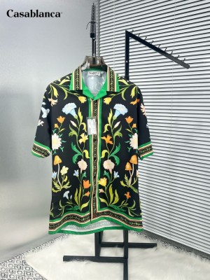 Casablanca Black Designer Printed Premium Half Shirt (1578)